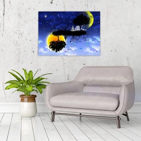 Tablou pe sticlă - Reflecția echilbrului (70x50 cm)