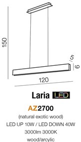 Lustra LED moderna design lemn natural Laria