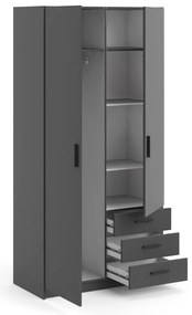 Șifonier gri închis 99x200 cm Sprint – Tvilum