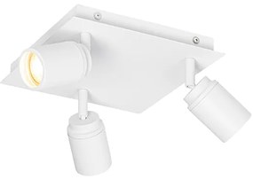 Spotlight modern pentru baie alb pătrat cu 3 lumini IP44 - Ducha
