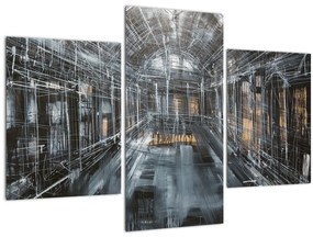 Tablou cu u interiorul clădirii vechi (90x60 cm)