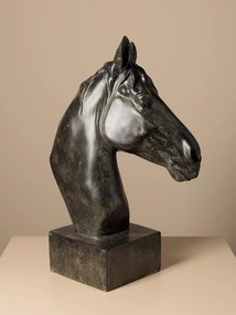 Sculptură cap de cal din rășină pe suport, H40 cm, " Horse "