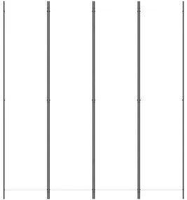 Paravan de camera cu 4 panouri, alb, 200x220 cm, textil Alb, 200 x 220 cm, 1