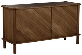 Comodă maro din lemn de stejar cu ușă glisantă 135x73,5x48 cm Italic – UMAGE