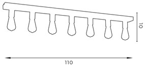 Plafonieră FILO 7xE27/60W/230V neagră/aurie