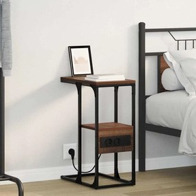 vidaXL Noptieră Stejar brun 41.5 x 26 x 60.5 cm Lemn compozit