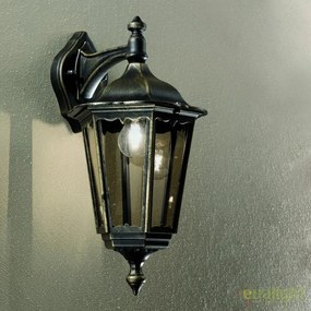 Aplica de perete exterior stil clasic IP43 Puchberg AL 11K/82571 schwarz-gold/rauch OR
