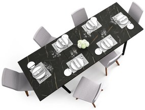 Set sufragerie extensibil Phelan P14 (Nuc warmia + Negru). 1062544