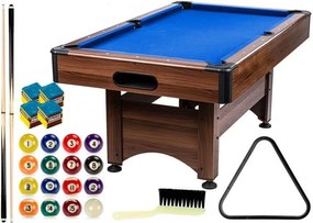 Masă de biliard 6 ft GamesPlanet, maro/albastru