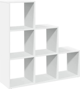 vidaXL Bibliotecă separatoare de cameră cu 3 niveluri, albă, 99x29x99 cm, lemn stratificat