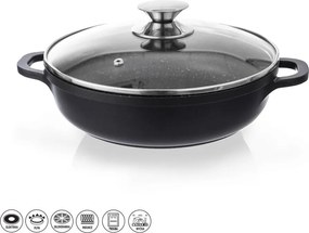 Oală din aluminiu neaderent cu capac din sticlă Orion Grande, ⌀ 24 cm