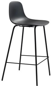 Scaun de bar negru din plastic (înălțime șezut 67,5 cm) Whitby – Unique Furniture
