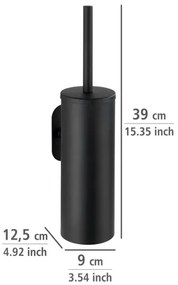 WENKO 24289100 - Perie WC TURBO-LOC OREA BLACK 9 x 39,5 cm inox/negru