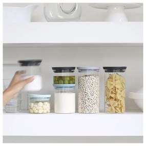 Borcan din sticla Brabantia Stackable 646876, 0.3 L, Inchidere ermetica, Transparent/gri inchis