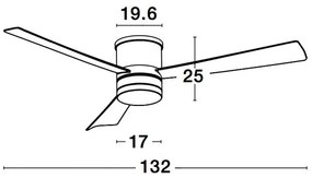 Ventilator de tavan cu telecomanda si iluminat SATIN nickel periat