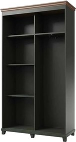 Dulap lemn masiv Jardon cu oglindă 120cm x 50cm x 216cm Grafit