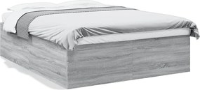 vidaXL Cadru de pat, gri sonoma, 150x200 cm, lemn prelucrat