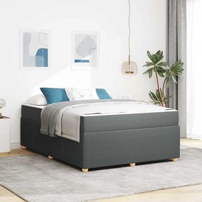vidaXL Cadru de pat Altele Gri închis 140 x 200 cm țesătură