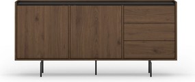 Comodă Zenar 170 cm cu sertare - nuc elegant / negru