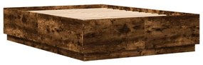 3209699 vidaXL Cadru de pat, stejar fumuriu, 150x200 cm, lemn prelucrat