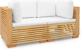 vidaXL Canapele de colt de gradina cu pernuțe 2buc., lemn masiv de tec