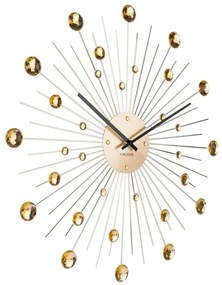 Ceas de perete cu cristale aurii Karlsson Sunburst, auriu