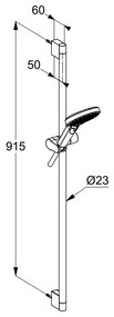 Set de dus Kludi Dive X 3S cu bara 90 cm, para si furtun crom lucios