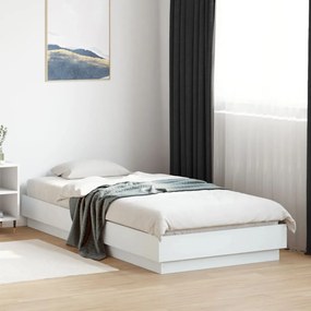 vidaXL Cadru de pat, alb, 100x200 cm, lemn prelucrat