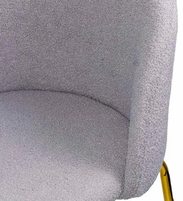 Scaun living gri din boucle cu picioare aurii BUC 284