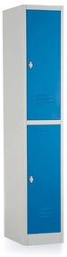 Dulap metalic - 2 cutii, 38 x 45 x 185 cm, blocare cu rotire, albastru - ral 5012