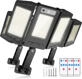 Set 3 bucati Lampa Tripla Solara de Perete cu Senzor de Miscare