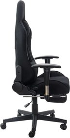 Scaun gaming negru din stofa, reglabil si modern OFF 296