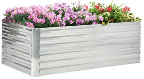Outsunny Pat de grădină în formă de potager dreptunghiular cu tuburi de armare din oțel galvanizat 180 x 90 x 59 cm | Aosom Romania
