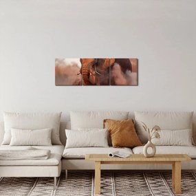 Tablou - Marele elefant african (cu ceas) (90x30 cm)