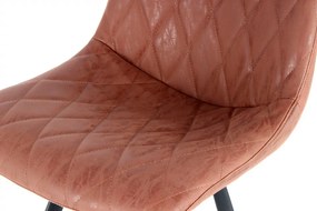 Set 2 scaune de bar cu aspect de piele Frances maro