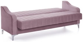 Canapea Extensibilă 3 locuri AQUA, cu ladă de depozitare, 212x70x97 cm, Swing-Roz