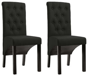 vidaXL Scaune de bucătărie, 2 buc. negru, textil