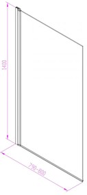 Paravan de baie Eva 78x140
