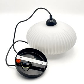 Lustră pe cablu HARMA 1xE27/15W/230V d. 25 cm alb/negru