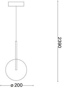 Lustră LED pe cablu Ideal Lux EQUINOXE 1xG4/2W/230V d. 20 cm alamă/transparent