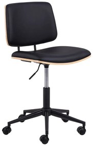 Scaun de birou negru din imitație de piele Owen – Actona