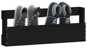 Pantofare de perete, 2 buc., negru, 59x9x23 cm, lemn masiv pin 2, Negru, 59 x 9 x 23 cm, 1
