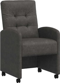 vidaXL Scaune de dining cu roți cu roți 2 pcs Negru 58 x 67 x 97 cm