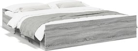 vidaXL Cadru de pat cu sertare gri sonoma 180x200 cm lemn prelucrat