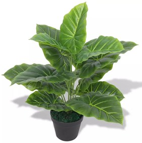 vidaXL Plantă artificială taro cu ghiveci, 45 cm, verde