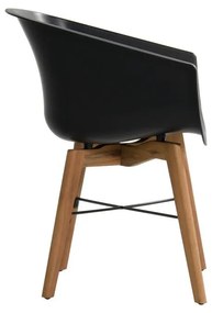 Scaune de grădină negre 2 buc. din plastic Amalia – Hartman