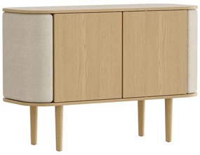 Comodă bej/în culoare naturală joasă cu aspect de lemn de stejar 109x75 cm Treasures – UMAGE