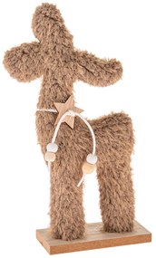 Decorațiune de Crăciun Ren din material textil 23cm , fleece pufos