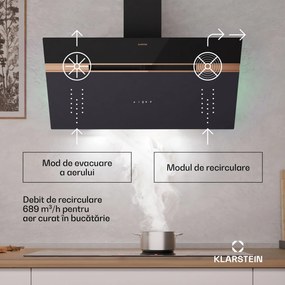 Klarstein Alina hotă de bucătărie | 90 cm | 689 m³/h | Silențioasă | EEK A++