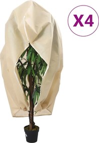 vidaXL Protecții fleece pentru plante, fermoar, 4 buc 70 g/m² 2,36x2 m